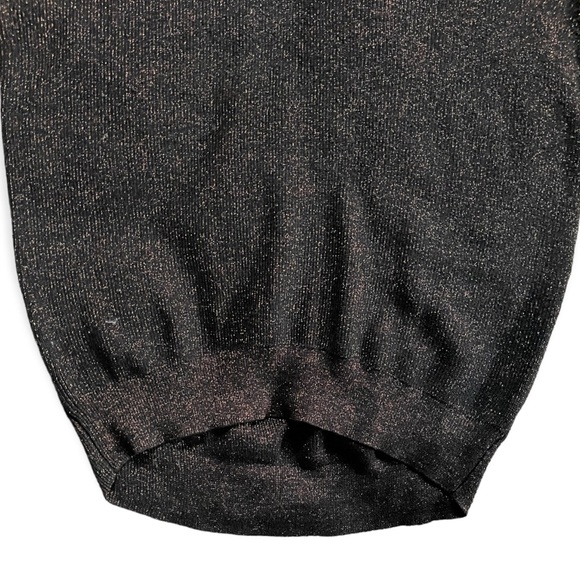 Gorgeous Wilfred Brown w/Copper Metallic Threads Silk/Cashmere V-Neck Sweater, M - Picture 6 of 7